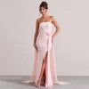 Elegant European and American women's clothing style solid color strapless hip hugging trailing skirt